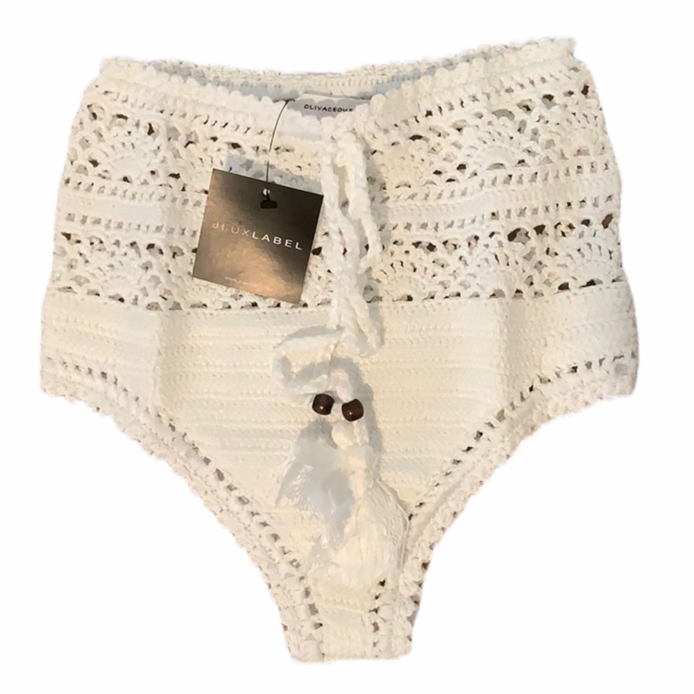 NWT JLUXLABEL White Barbados Crochet High-Waisted